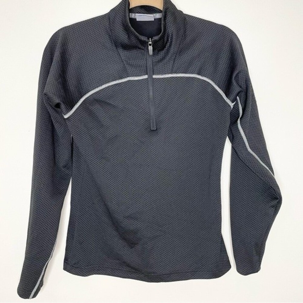 Salomon 1/4 Zip Sweatshirt Performance Pullover Long Sleeve Shirt Black Medium